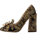 Dolce & Gabbana Elegant Gold Jacquard Brocade Pumps 1728,67345645728,Dolce & Gabbana,EU36/US5.5,Gold,Material: 67% Leather 16% Acetate 9% Polyester 8% Cotton,New with tags,Pumps - Women - Shoes,Women Dolce & Gabbana LA9965 - 36
