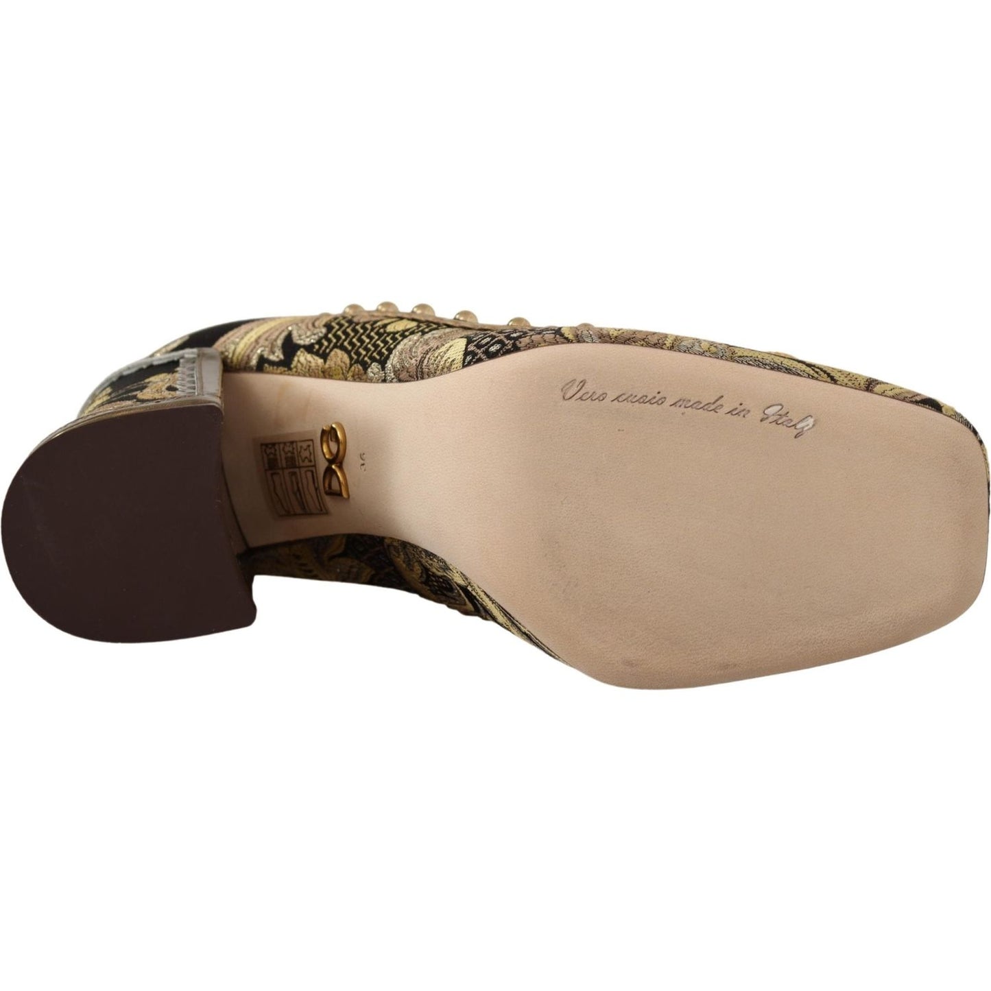 Dolce & Gabbana Elegant Gold Jacquard Brocade Pumps 1728,67345645728,Dolce & Gabbana,EU36/US5.5,Gold,Material: 67% Leather 16% Acetate 9% Polyester 8% Cotton,New with tags,Pumps - Women - Shoes,Women Dolce & Gabbana LA9965 - 36
