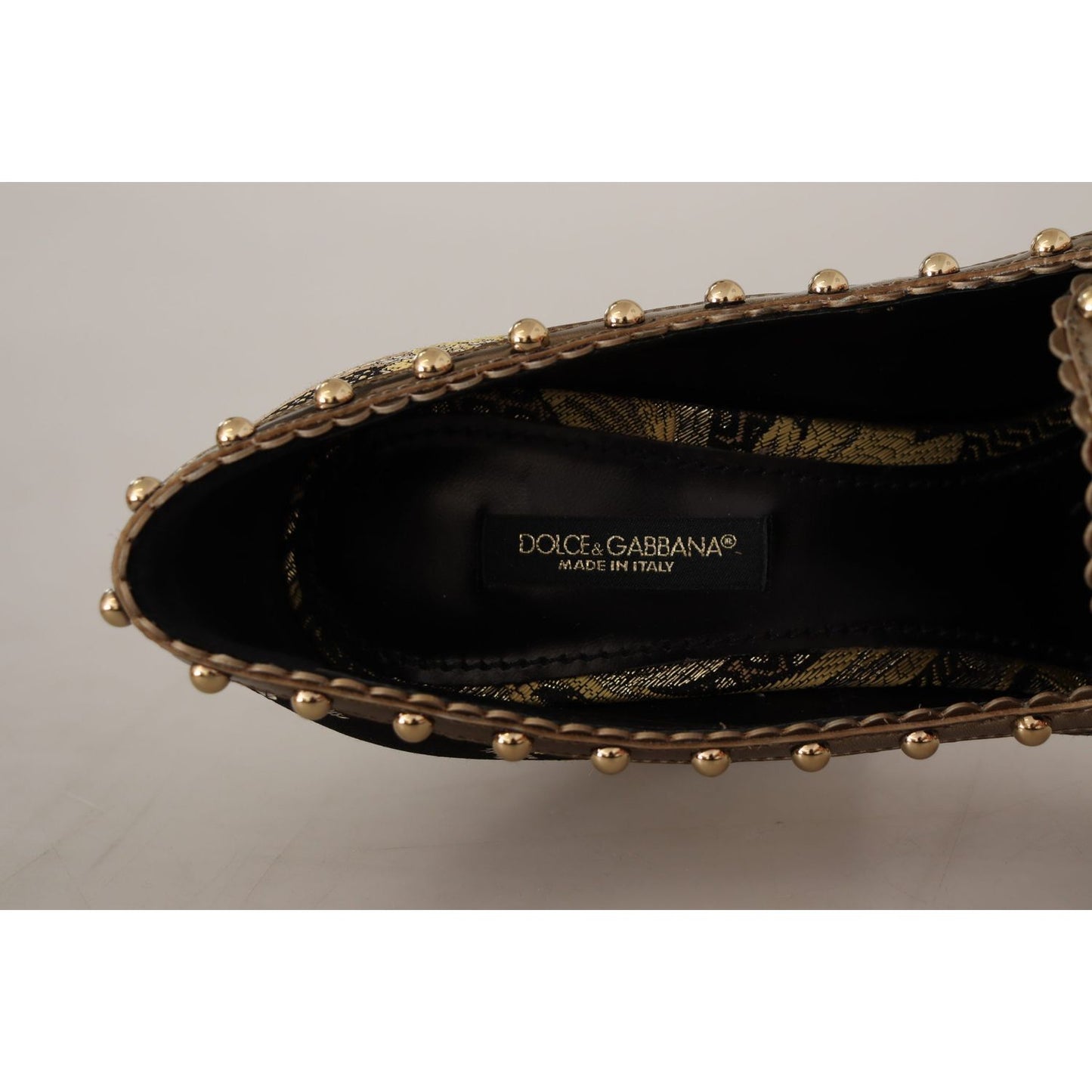 Dolce & Gabbana Elegant Gold Jacquard Brocade Pumps 1728,67345645728,Dolce & Gabbana,EU36/US5.5,Gold,Material: 67% Leather 16% Acetate 9% Polyester 8% Cotton,New with tags,Pumps - Women - Shoes,Women Dolce & Gabbana LA9965 - 36