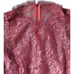 Dolce & Gabbana Fuchsia Floral Lace Long Sleeve Maxi Dress Dolce & Gabbana Maroon