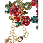 Dolce & Gabbana Gold Brass Link Chain RosePetal Crystal Pendant Necklace Brass,Category-Jewellery,Dolce & Gabbana,Gender-Men,Gender-Women,Gold,Material: Crystal,Necklaces - Women - Jewelry,New with tags,Subcategory-NecklaceMenJewellery,Subcategory-Necklac