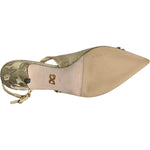 Dolce & Gabbana Gold Crystal Pumps Heels Slingbacks Shoes 1728,34% Lambskin,53% PL,6% P2,Dolce & Gabbana,EU37/US7,Gold,Material: 7% PA,Preowned / Defect,Sandals - Women - Shoes,Women Dolce & Gabbana LA11792-37