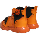 Dolce & Gabbana Orange Multi Panel Chunky High Top Sneakers Shoes 1728,67345645728,Dolce & Gabbana,EU44/US11,Material: 60% PVC 40% Calfskin Leather,Men,Men - Shoes,New with tags,Orange,Shoes,Sneakers - Men - Shoes Dolce & Gabbana MV6563-44