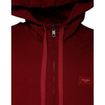 Dolce & Gabbana Red Logo Plaque Hooded Sweatshirt Sweater 1728,67345645728,Dolce & Gabbana,IT58 | 3XL,Material: 100% Cotton,Men,Preowned / Defect,Red,Sweaters - Men - Clothing Dolce & Gabbana TSH86969-58