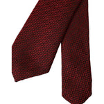 Dolce & Gabbana Red Patterned 100% Silk Adjustable Men Tie Dolce & Gabbana Black