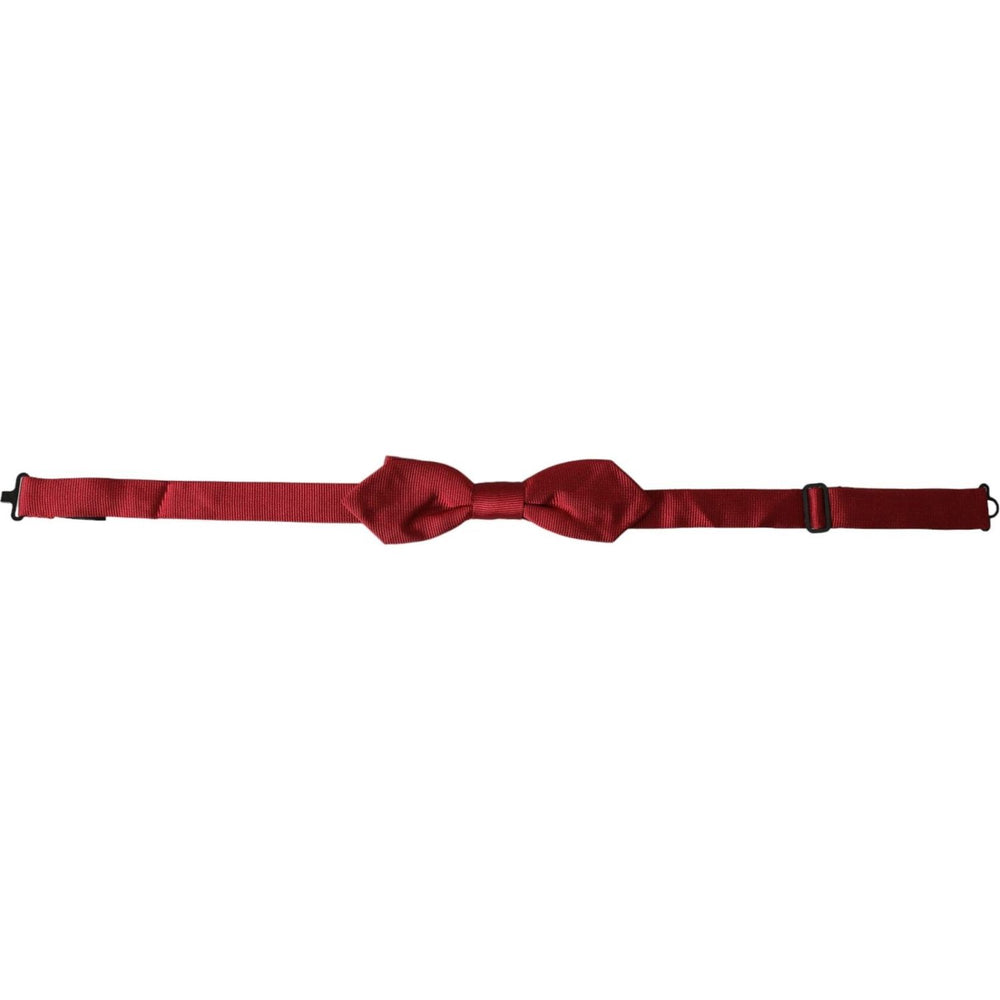 Dolce & Gabbana Red Silk Jacquard Adjustable Neck Men Bow Tie Dolce & Gabbana Saddle Brown