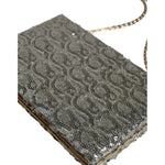 Dolce & Gabbana Silver Sequined Clutch Evening Crossbody Bag Dolce & Gabbana Dim Gray