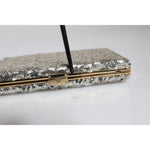 Dolce & Gabbana Silver Sequined Clutch Evening Crossbody Bag Dolce & Gabbana Gray