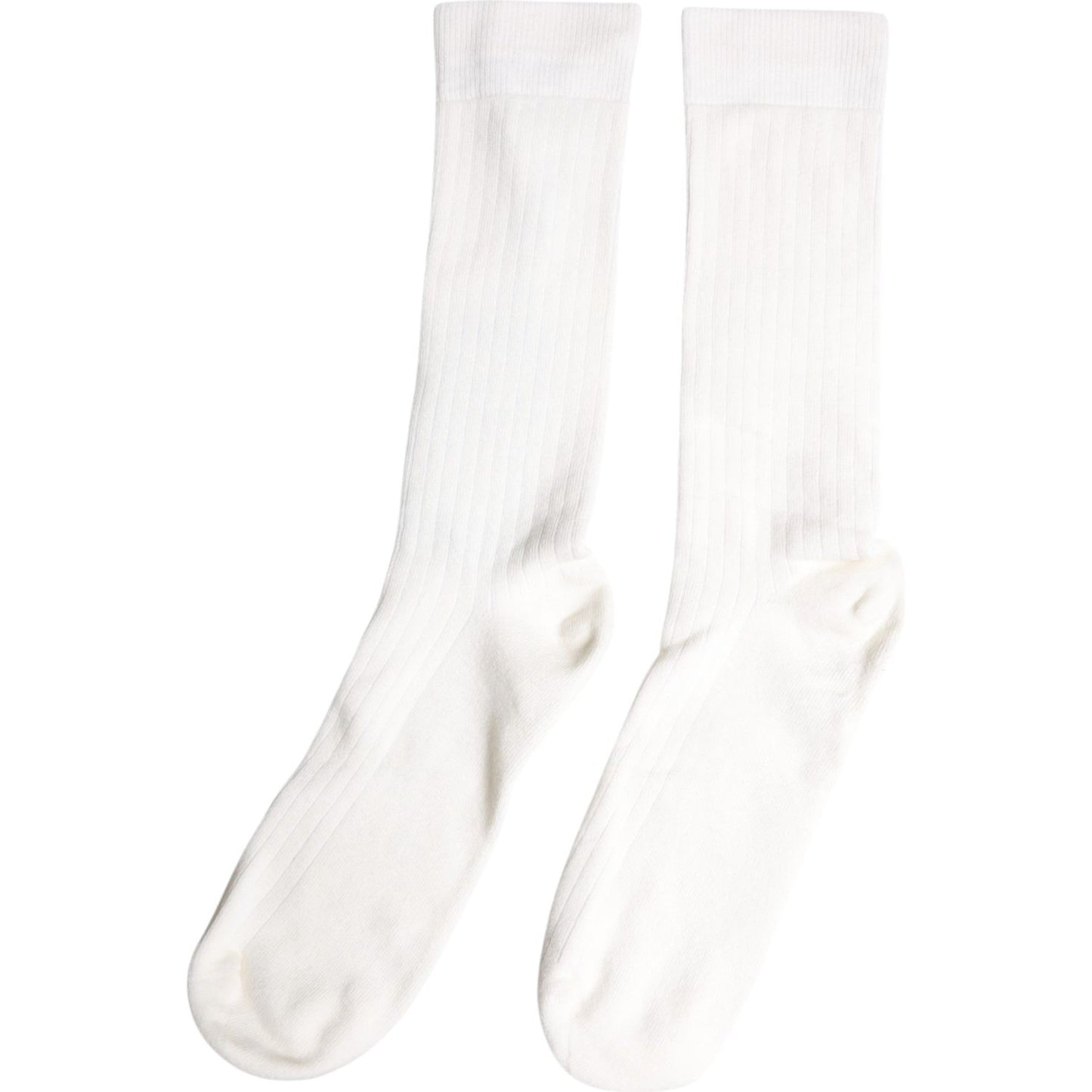 Dolce & Gabbana White Cotton Solid Mid Calf Men Socks 1728,67345645728,Accessories,Dolce & Gabbana,L,Material: 100% Cotton,Men,Men - Accessories,Preowned / Defect,Socks - Men - Accessories,White Dolce & Gabbana SCS2215-L