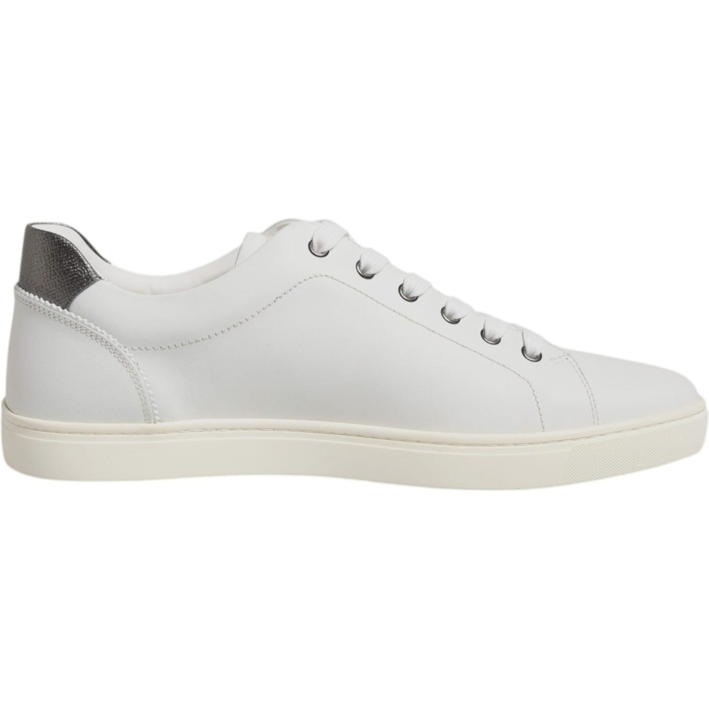 Dolce & Gabbana White Leather Heart Embellished Sneakers Shoes 1728,67345645728,Dolce & Gabbana,EU42/US9,Material: 100% Calf Leather,Men,Preowned / Defect,Sneakers - Men - Shoes,White Dolce & Gabbana MV7039#3-42
