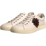 Dolce & Gabbana White Leather Heart Embellished Sneakers Shoes 1728,67345645728,Dolce & Gabbana,EU43/US10,Material: 100% Calf Leather,Men,Preowned / Defect,Sneakers - Men - Shoes,White Dolce & Gabbana MV6807#2-43