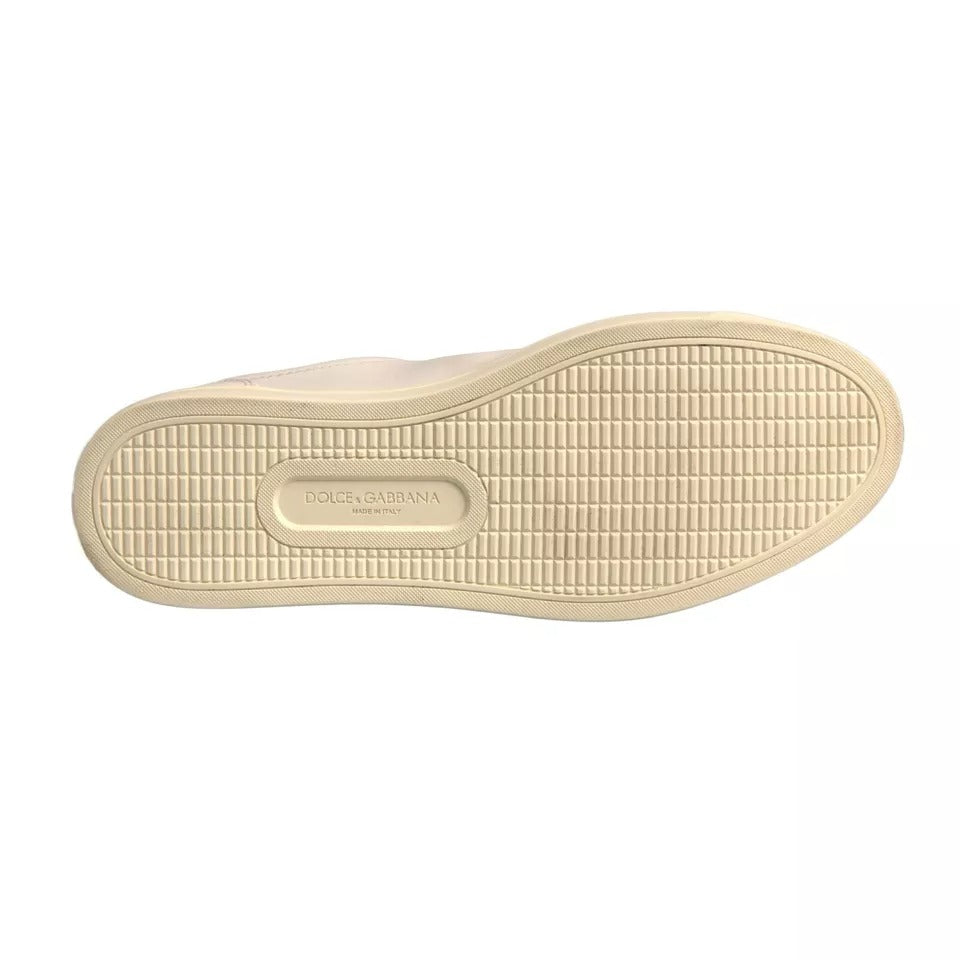 Dolce & Gabbana White Leather Heart Embellished Sneakers Shoes 1728,67345645728,Dolce & Gabbana,EU 41 | US 8,Material: 100% Calf Leather,Men,Preowned / Defect,Sneakers - Men - Shoes,White Dolce & Gabbana MV6815-41
