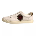 Dolce & Gabbana White Leather Heart Embellished Sneakers Shoes 1728,67345645728,Dolce & Gabbana,EU 41 | US 8,Material: 100% Calf Leather,Men,Preowned / Defect,Sneakers - Men - Shoes,White Dolce & Gabbana MV6815-41