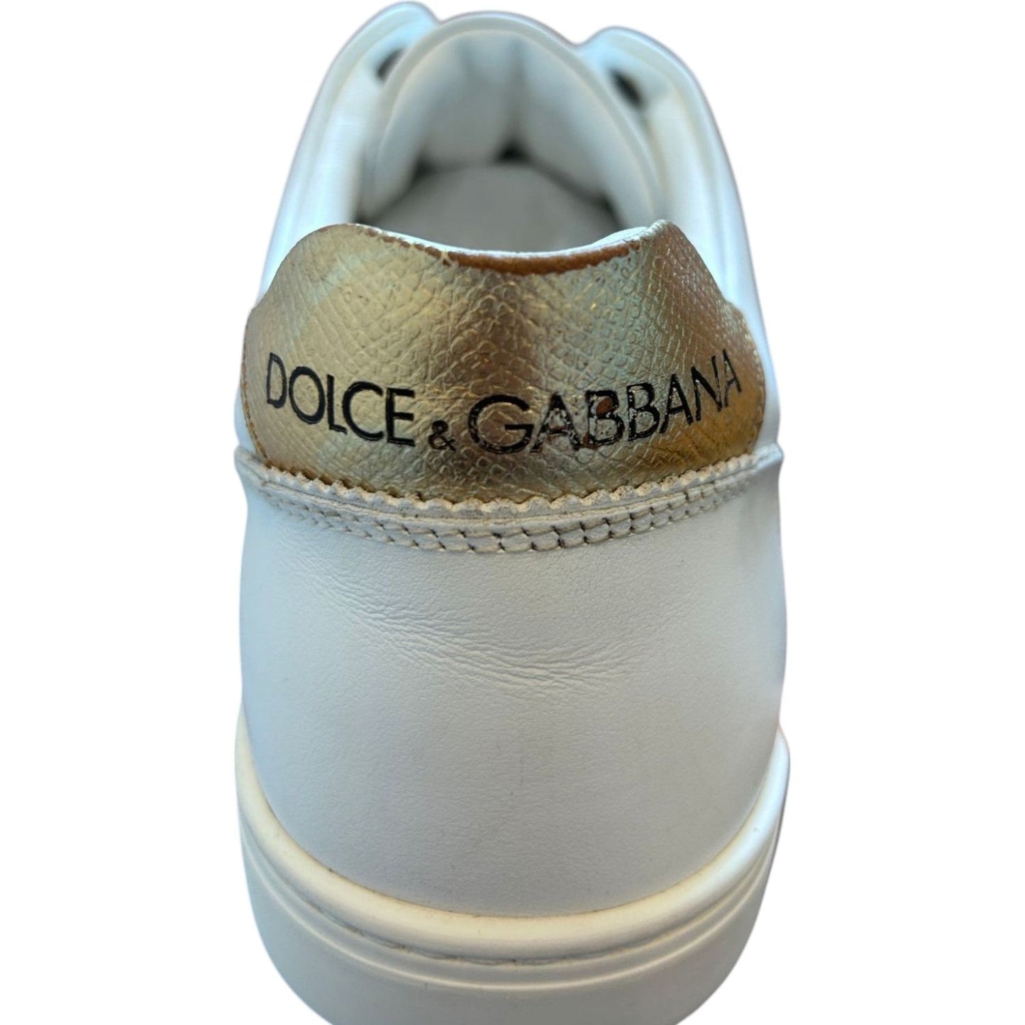 Dolce & Gabbana White Leather Heart Embellished Sneakers Shoes 1728,67345645728,Dolce & Gabbana,EU 41 | US 8,Material: 100% Calf Leather,Men,Preowned / Defect,Sneakers - Men - Shoes,White Dolce & Gabbana MV6815-41