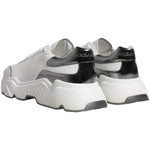 Dolce & Gabbana White Silver DAYMASTER Leather Sneakers Shoes 1728,67345645728,Dolce & Gabbana,EU44/US11,Material: 83% Calf Leather 10% PU 7% Polyester,Men,Preowned / Defect,Sneakers - Men - Shoes,White Dolce & Gabbana MV1433#1-44