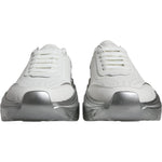 Dolce & Gabbana White Silver Daymaster Low Top Sneakers Shoes 1728,67345645728,Dolce & Gabbana,EU40.5/US7.5,Material: 90% Calfskin Leather 6% PU 4% Polyester,Men,Preowned / Defect,Sneakers - Men - Shoes,White Dolce & Gabbana MV5095#2- 40.5