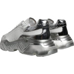 Dolce & Gabbana White Silver Daymaster Low Top Sneakers Shoes 1728,67345645728,Dolce & Gabbana,EU40.5/US7.5,Material: 90% Calfskin Leather 6% PU 4% Polyester,Men,Preowned / Defect,Sneakers - Men - Shoes,White Dolce & Gabbana MV5095#2- 40.5