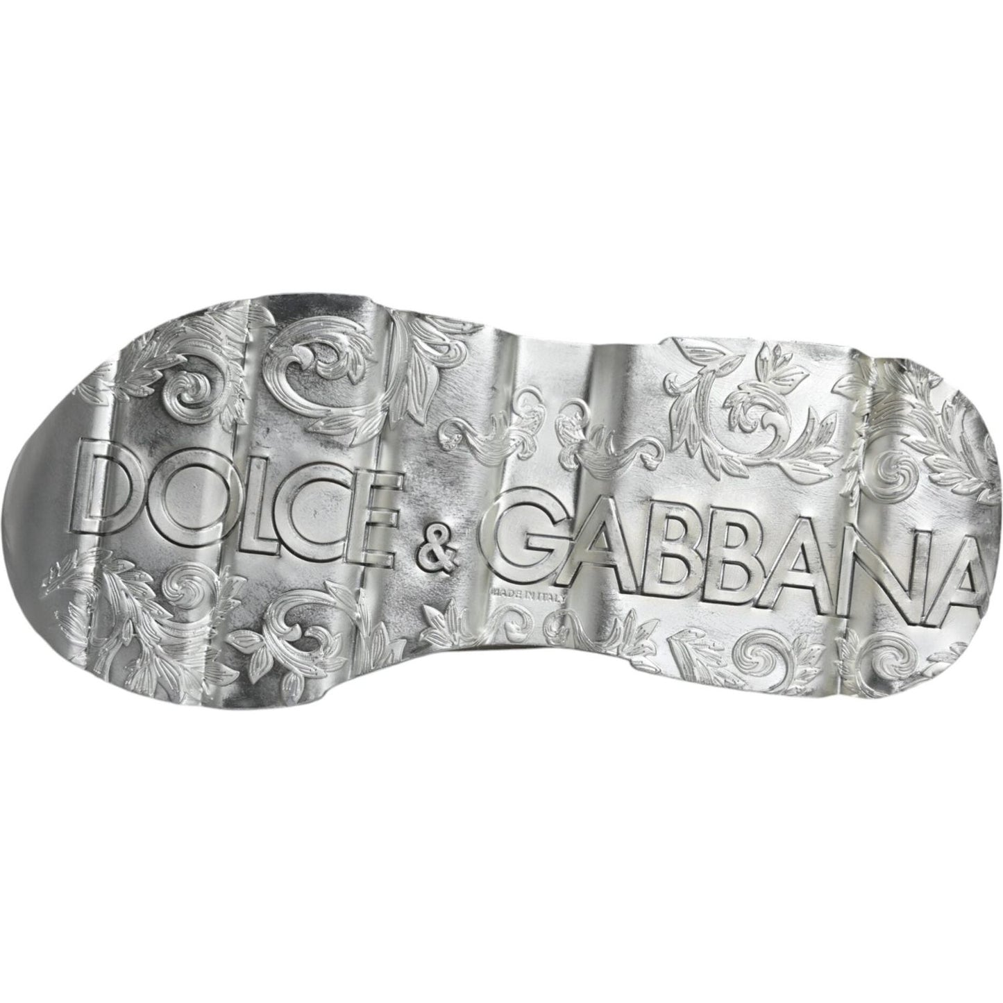 Dolce & Gabbana White Silver Daymaster Low Top Sneakers Shoes 1728,67345645728,Dolce & Gabbana,EU40.5/US7.5,Material: 90% Calfskin Leather 6% PU 4% Polyester,Men,Preowned / Defect,Sneakers - Men - Shoes,White Dolce & Gabbana MV5095#2- 40.5