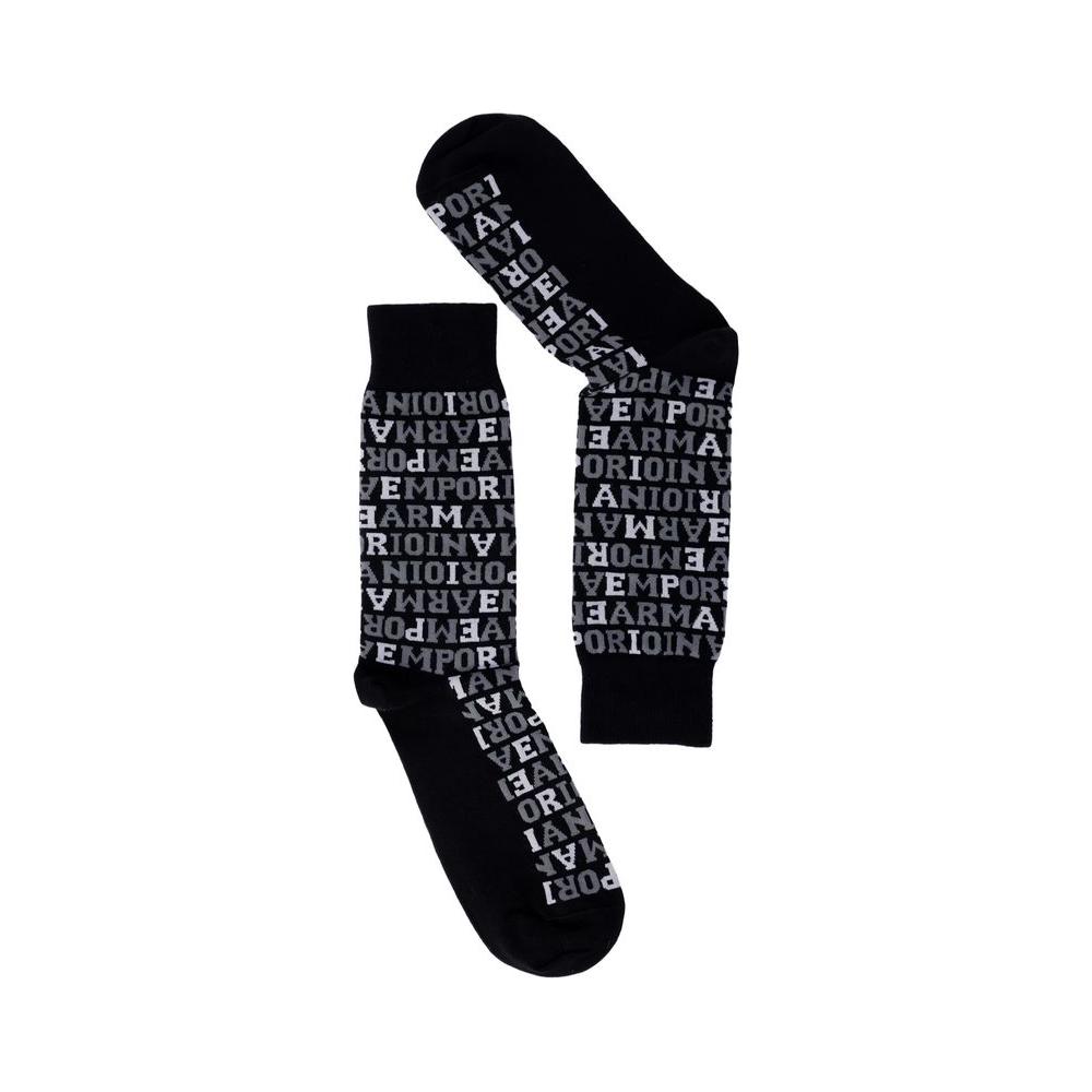 Emporio Armani Underwear Black Cotton Sock 1728,71956299936,Accessories,Black,Emporio Armani Underwear,Men,Men - Accessories,New with tags,One Size,Socks - Men - Accessories Emporio Armani Underwear EM-13180600009-ONE SIZE