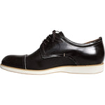 Pollini Black White Leather Lace Up Men Dress Formal Shoes Pollini Black