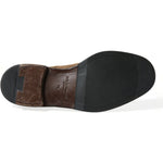 Dolce & Gabbana Elegant Leather Ankle Lace-Up Boots Dolce & Gabbana Dark Slate Gray