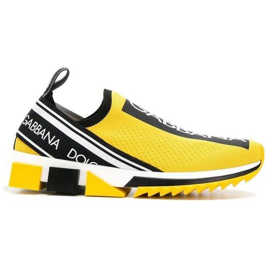 Dolce & Gabbana Chic Logo-Print Stretch Sneakers in Vibrant Yellow 1728,67346170016,Dolce & Gabbana,IT36|XXS,New with tags,Shoes,Sneakers - Women - Shoes,Women,Women - Shoes,Yellow Dolce & Gabbana DO-12363-IT36|XXS
