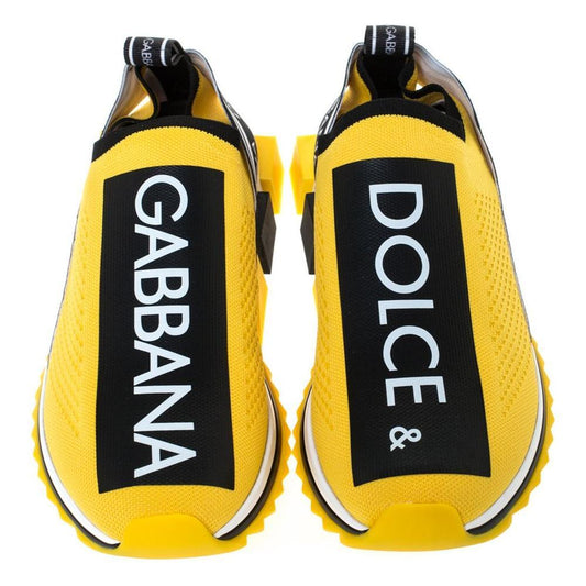 Dolce & Gabbana Chic Logo-Print Stretch Sneakers in Vibrant Yellow 1728,67346170016,Dolce & Gabbana,IT36|XXS,New with tags,Shoes,Sneakers - Women - Shoes,Women,Women - Shoes,Yellow Dolce & Gabbana DO-12363-IT36|XXS