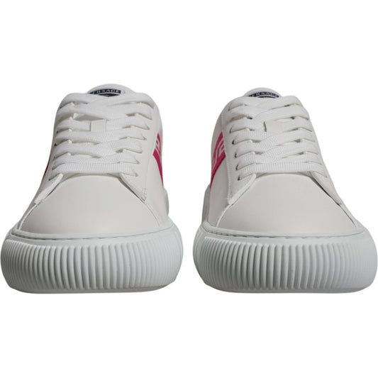 Versace White Pink Greca Print Platform Low Top Sneakers Shoes 1728,67345645728,EU42/US9,Material: 100% Calf Leather,Men,Men - Shoes,New with tags,Shoes,Sneakers - Men - Shoes,Versace,White Versace MV6392-42