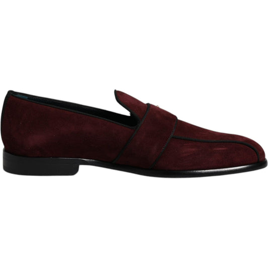 Dolce & Gabbana Bordeaux Suede Loafers Formal Men Dress Shoes 1728,67345645728,Bordeaux,Dolce & Gabbana,EU41/US8,Loafers - Men - Shoes,Material: 90% Goat Leather 6% Viscose 4% Cotton (suede),Men,Men - Shoes,Preowned / Defect,Shoes Dolce & Gabbana MV6620-4