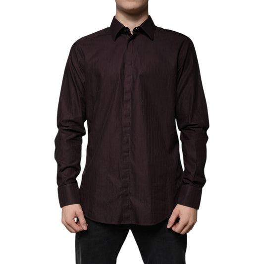 Dolce & Gabbana Purple Cotton Slim Fit MARTINI Dress Shirt 1728,67345645728,Clothing,Dolce & Gabbana,IT42 | XL,Material: 100% Cotton,Men,Men - Clothing,Preowned / Defect,Purple,Shirts - Men - Clothing Dolce & Gabbana TSH86470-42