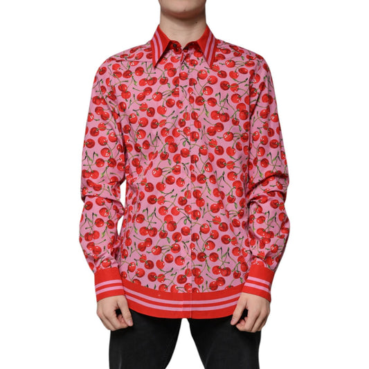 Dolce & Gabbana Pink Cherry Cotton Formal MARTINI Dress Shirt 1728,67345645728,Clothing,Dolce & Gabbana,IT41 | L,Material: 100% Cotton,Men,Men - Clothing,New with tags,Pink,Shirts - Men - Clothing Dolce & Gabbana TSH87286-41