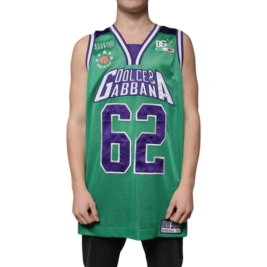 Dolce & Gabbana Green Polyester Jersey Sleeveless T-shirt 1728,67345645728,Clothing,Dolce & Gabbana,Green,Material: 100% Polyester,Men,Men - Clothing,New with tags,T-Shirts - Men - Clothing,ÌT40| XXS Dolce & Gabbana TSH87309-40