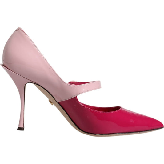 Dolce & Gabbana Two Tone Pink Leather Mary Jane Heels Pumps Shoes 1728,67345645728,Dolce & Gabbana,EU40.5/US10,Material: Leather,Pink,Preowned / Defect,Pumps - Women - Shoes,Shoes,Women,Women - Shoes Dolce & Gabbana LA12065-40.5