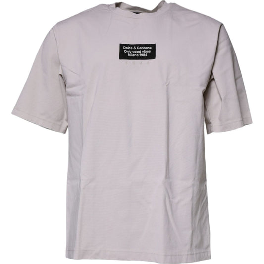 Dolce & Gabbana Beige DG Logo Crew Neck Short Sleeves T-shirt 1728,67345645728,Beige,Clothing,Dolce & Gabbana,IT48 | M,Material: 59% Cotton 38% Nylon 3% Elastane,Men,Men - Clothing,New with tags,T-Shirts - Men - Clothing Dolce & Gabbana TSH87350-48