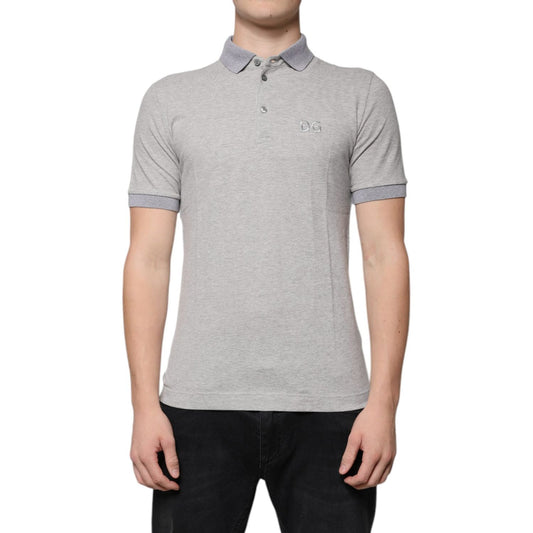 Dolce & Gabbana Gray Collared Short Sleeves Men Polo T-shirt 1728,67345645728,Clothing,Dolce & Gabbana,Gray,IT46 | S,Material: 100% Cotton,Men,Men - Clothing,New with tags,Polo Shirt - Men - Clothing Dolce & Gabbana TSH86711-46