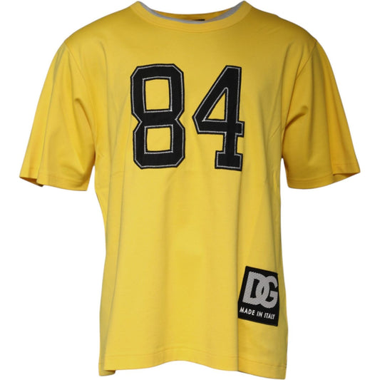 Dolce & Gabbana Yellow Crew Neck Short Sleeves T-shirt 1728,67345645728,Clothing,Dolce & Gabbana,IT56 | XXL,Material: 100% Cotton,Men,Men - Clothing,New with tags,T-Shirts - Men - Clothing,Yellow Dolce & Gabbana TSH87461-56