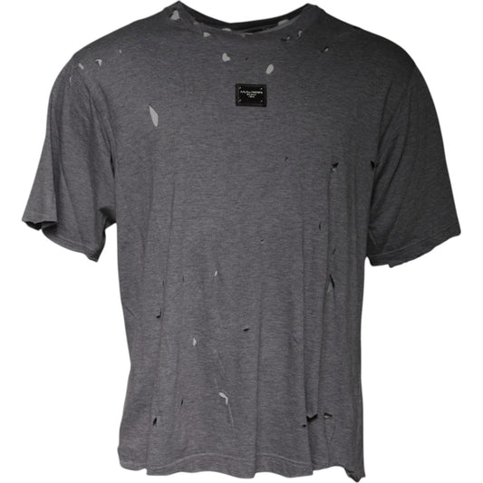 Dolce & Gabbana Gray Logo Crew Neck Short Sleeves T-shirt 1728,67345645728,Clothing,Dolce & Gabbana,Gray,IT54 | XL,Material: 100% Cotton,Men,Men - Clothing,New with tags,T-Shirts - Men - Clothing Dolce & Gabbana TSH87463-54