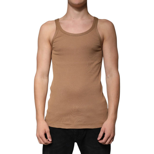 Dolce & Gabbana Brown Cotton Sleeveless Round Neck Tank T-shirt 1728,67345645728,Brown,Clothing,Dolce & Gabbana,IT50 | L,Material: 100% Cotton,Men,Men - Clothing,New with tags,T-Shirts - Men - Clothing Dolce & Gabbana Box296-50