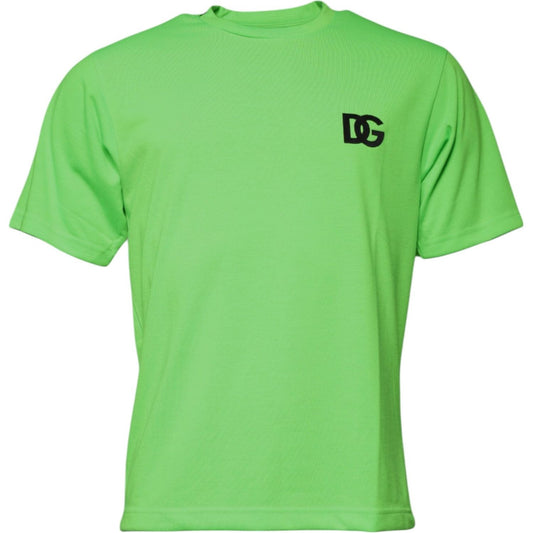 Dolce & Gabbana Green Logo Polyester Crew Neck T-shirt 1728,67345645728,Clothing,Dolce & Gabbana,Green,IT44 | XS,Material: 100% Polyester,Men,Men - Clothing,New with tags,T-Shirts - Men - Clothing Dolce & Gabbana TSH87640-44