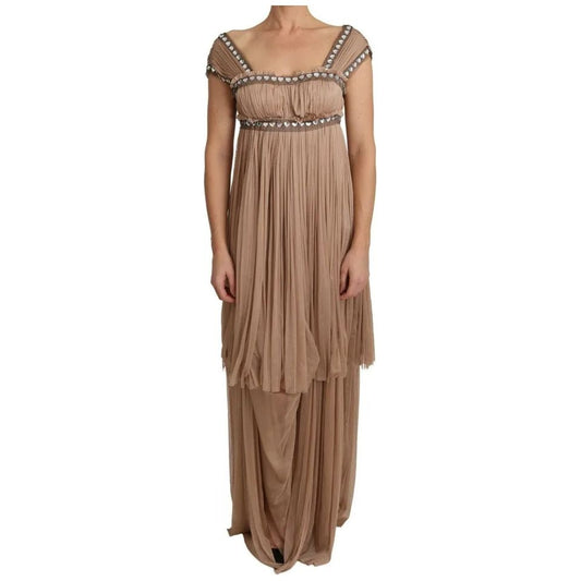 Dolce & Gabbana Brown Silk Sleeveless Shift Maxi Dress 1728,67345645728,Brown,Clothing,Dolce & Gabbana,Dresses - Women - Clothing,IT36 | XS,Material: 100% Silk,Preowned / Defect,Women,Women - Clothing Dolce & Gabbana DR2589-36