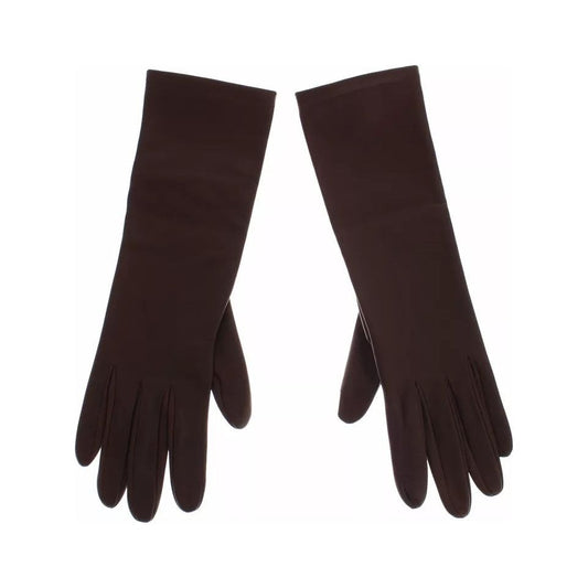 Dolce & Gabbana Brown Leather Wrist Slim Women Gloves 1728,67345645728,8.5|L,Accessories,Brown,Dolce & Gabbana,Gloves - Women - Accessories,Material: 100% Leather,Preowned / Defect,Women,Women - Accessories Dolce & Gabbana SIG13112-8.5