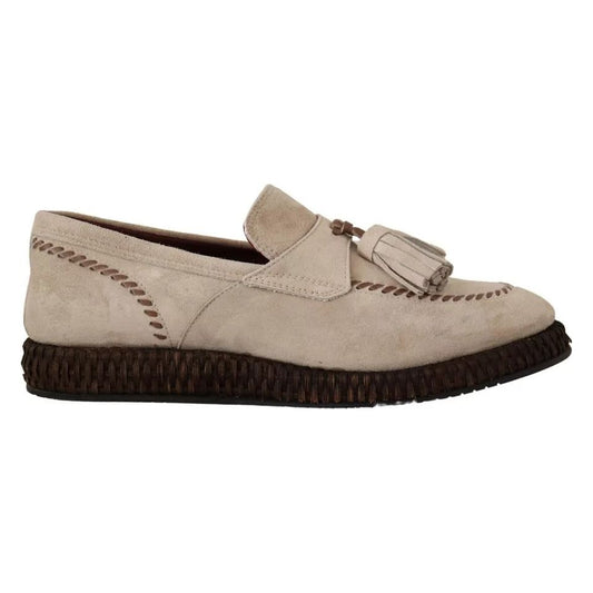 Dolce & Gabbana Beige Moccasins Slip On Leather Men Shoes 1728,35% Kangaroo,67345645728,Beige,Casual - Men - Shoes,Dolce & Gabbana,EU41.5/US8.5,Material: 65% Leather,Men,Men - Shoes,Preowned / Defect,Shoes Dolce & Gabbana MV4706-41.5