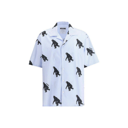 Moschino Printed short sleeve Shirt 1728,72470364320,Clothing,Light Blue,M,Men,Men - Clothing,Moschino,New with tags,Shirts - Men - Clothing Moschino MO-251ZZA022602581303-M