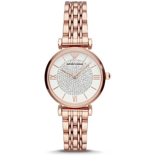 Armani Gold Stainless Steel Watch 1728,67434610848,Armani,Gold,New with tags,Watches,Watches for Women - Watches,Women Armani ARAR11244AC