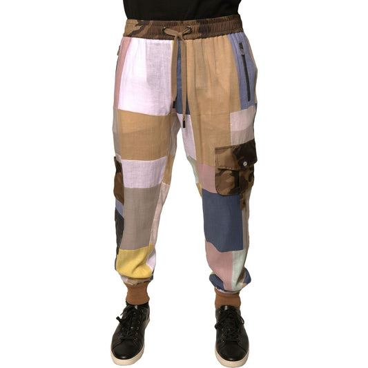 Dolce & Gabbana Multicolor Patchwork Jogger Sweatpants Pants