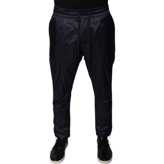 Dolce & Gabbana Dark Blue Cotton Skinny Sweatpants Pants