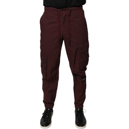 Dolce & Gabbana Bordeaux Cotton Cargo Jogger Sweatpants Pants