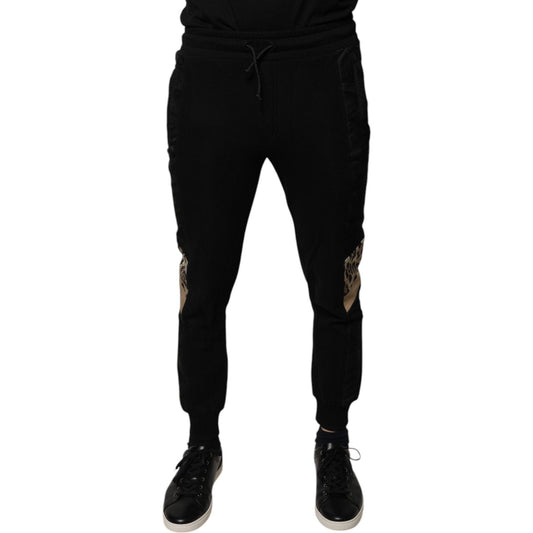 Dolce & Gabbana Black Leopard Slim Fit Jogger Pants