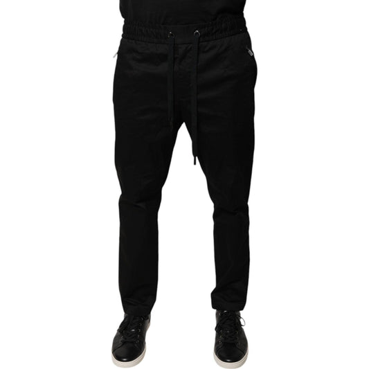 Dolce & Gabbana Black Cotton Stretch Skinny Sweatpants Pants