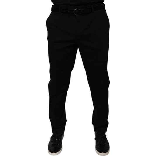 Dolce & Gabbana Black Tapered Formal Dress Pants